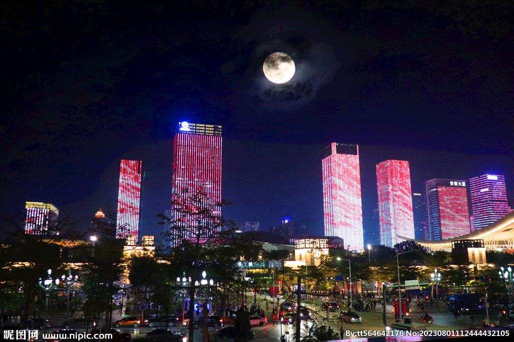 深圳灯光秀夜景