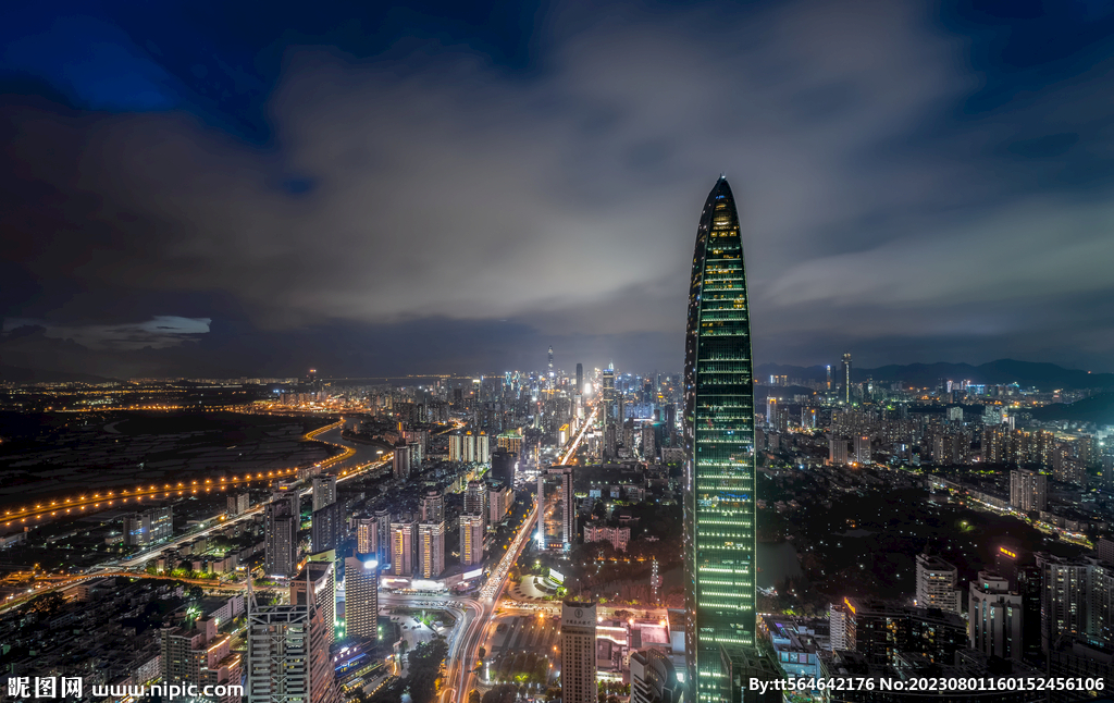 深圳夜景城市建筑风光