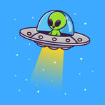 可爱卡通UFO外星人