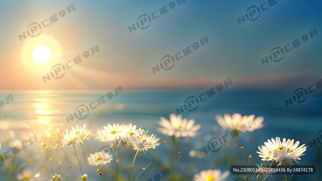 暖暖的阳光照在蔚蓝的大海上