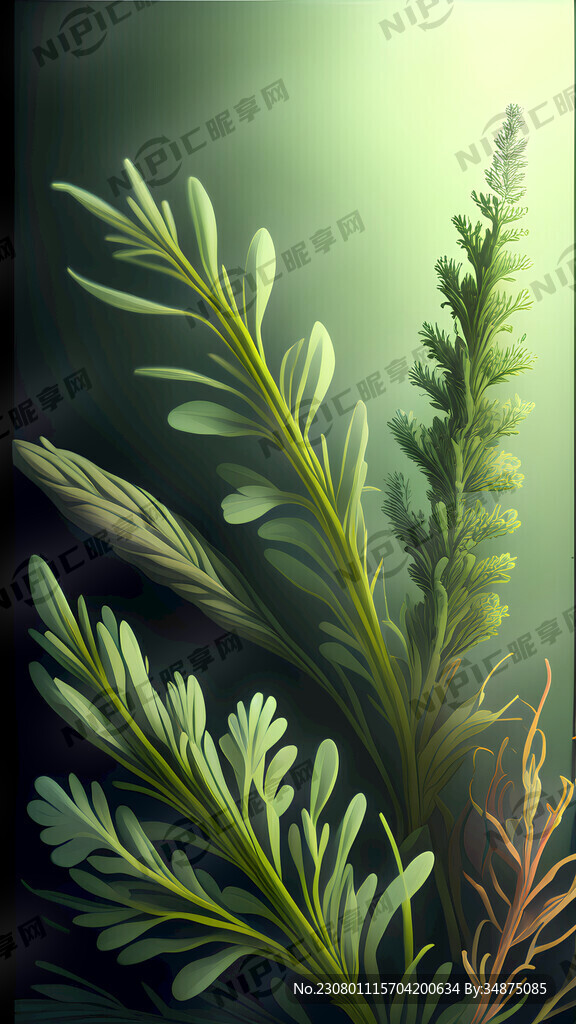 纯植物草本的背景