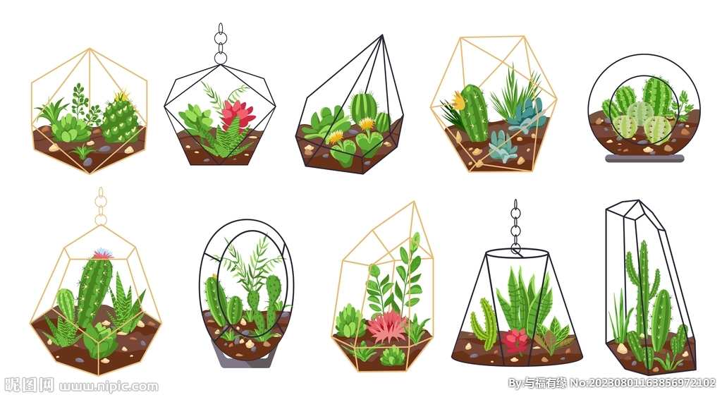 花卉绿植吊兰矢量元素