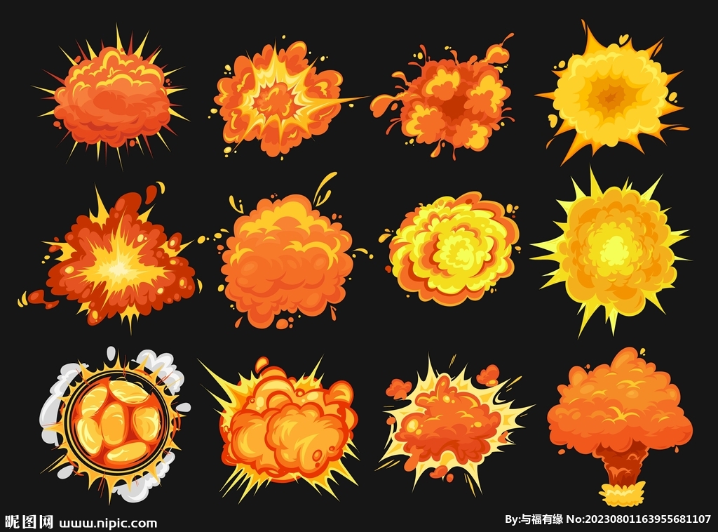 爆炸效果矢量元素