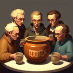 六人一起喝瓦罐汤