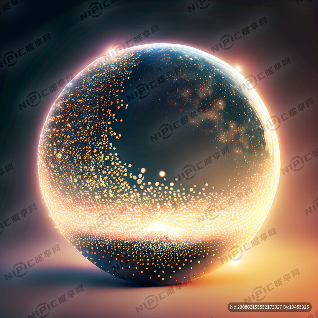 宇宙中的地球 有灯光点点
