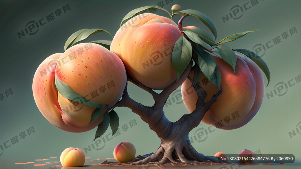 硕果累累的桃树