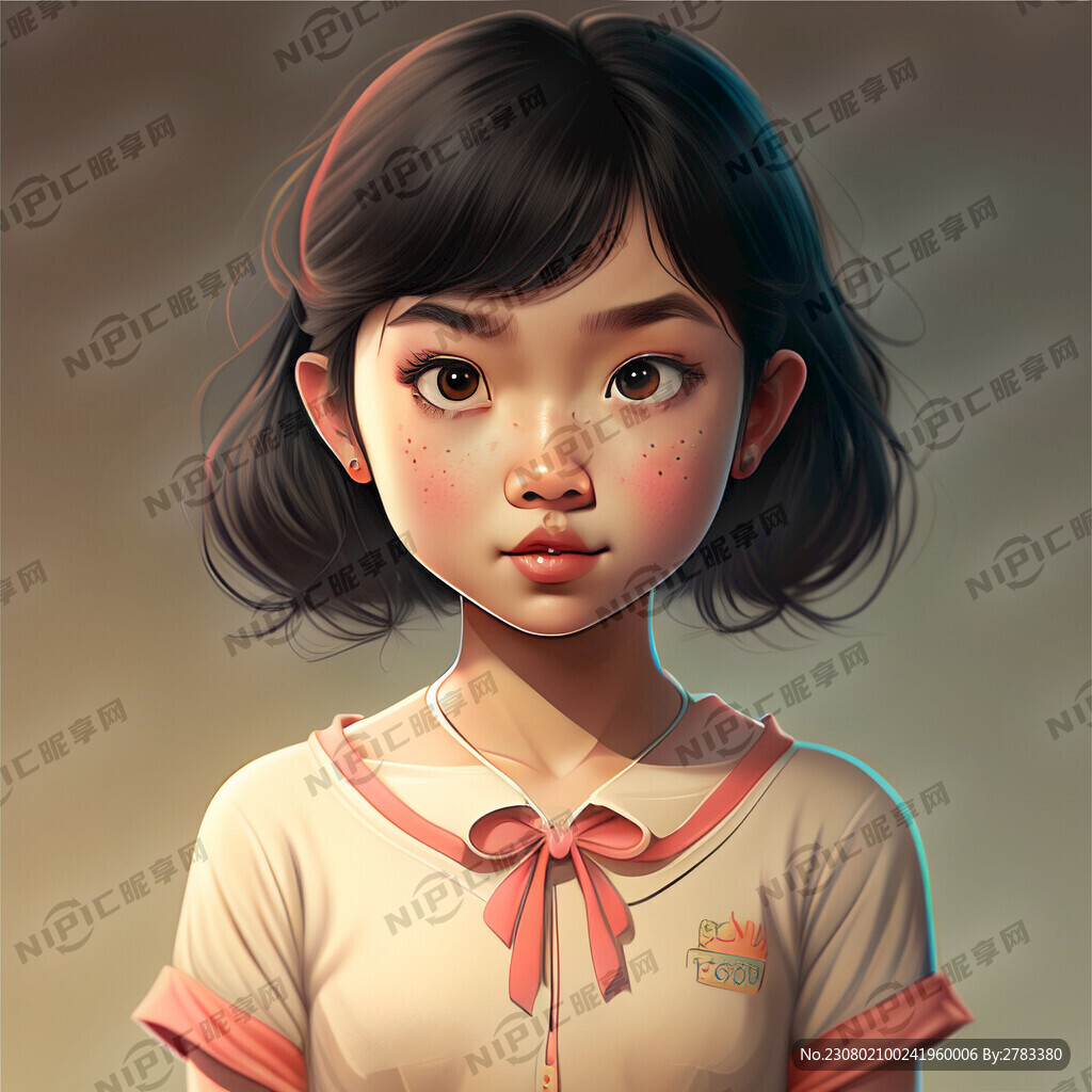 卡通 女孩 可爱 全身 正面