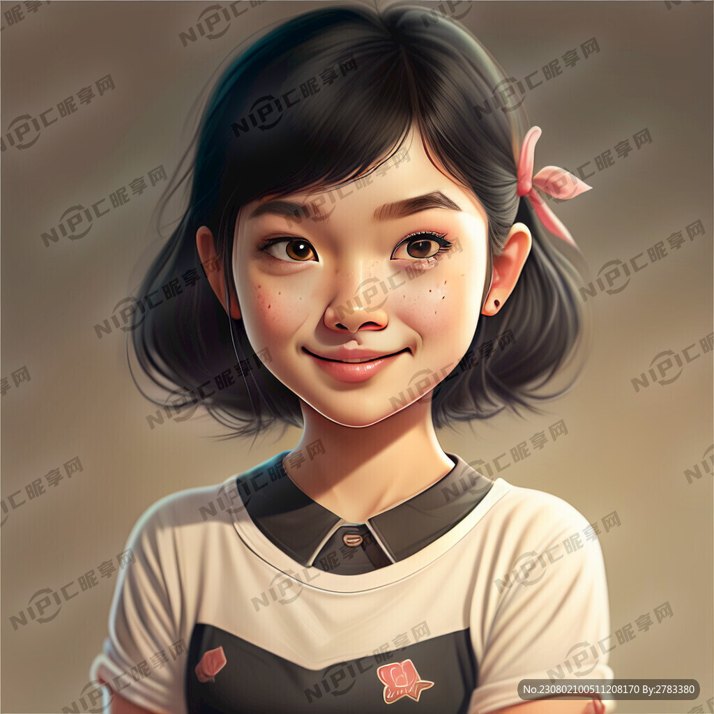 卡通 女孩 可爱 全身像 正面