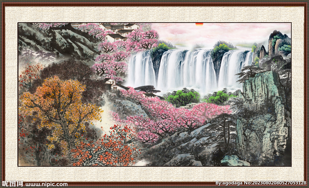 聚宝盆山水画