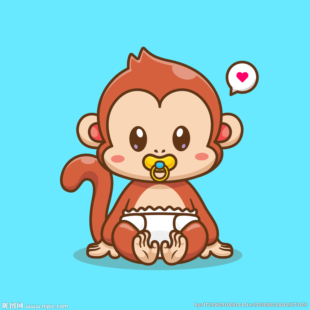 卡通小猴子婴儿宝宝