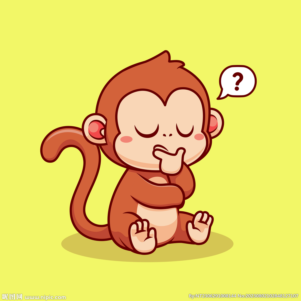卡通猴子思考问题