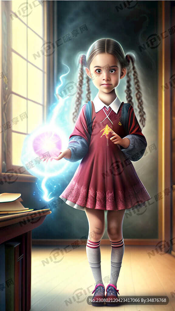 去魔法学校上学的可爱女孩