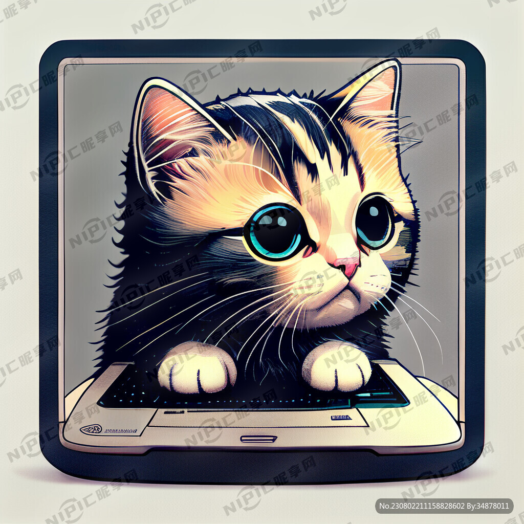 鼠标垫上印刷者一只可爱的猫咪