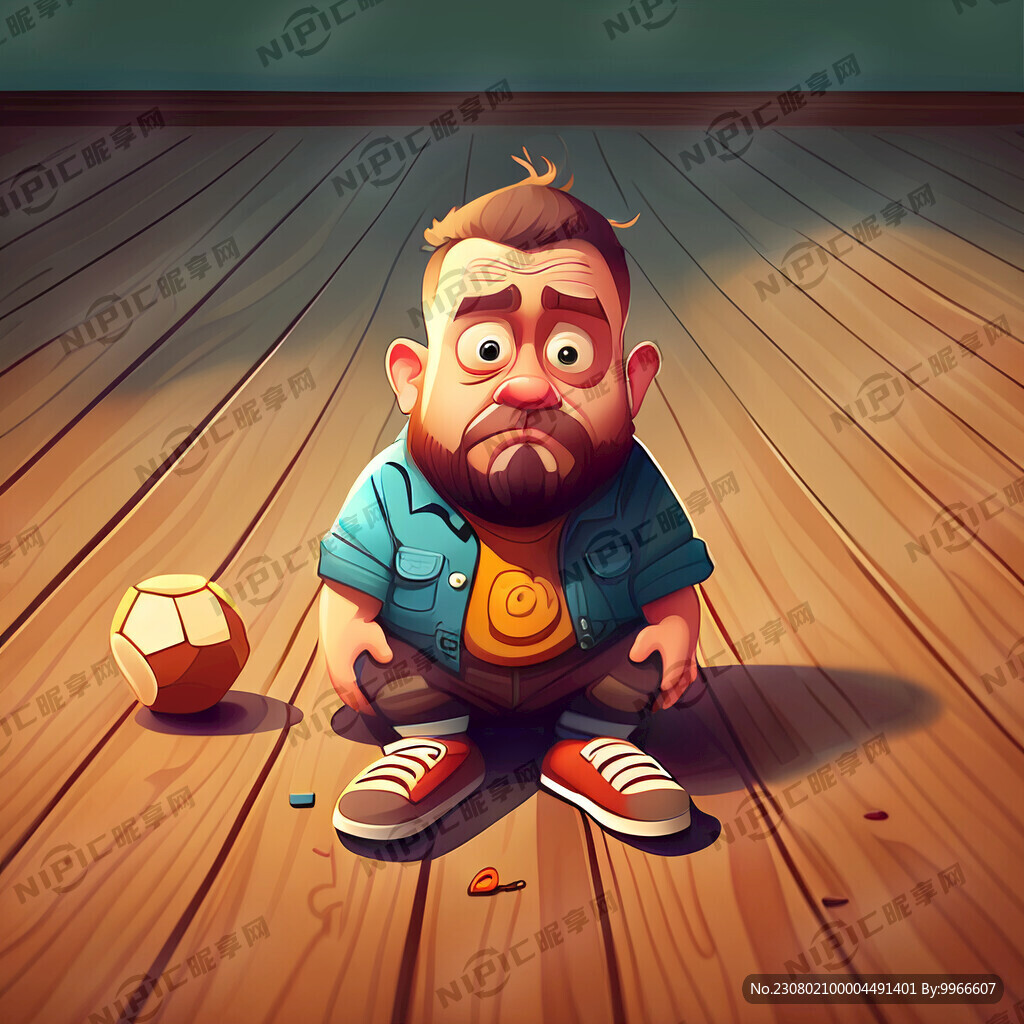 木地板 卡通人物 海报