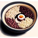 画一碗粥里面有糯米红豆花生燕麦米麦仁玉米薏米黑米
