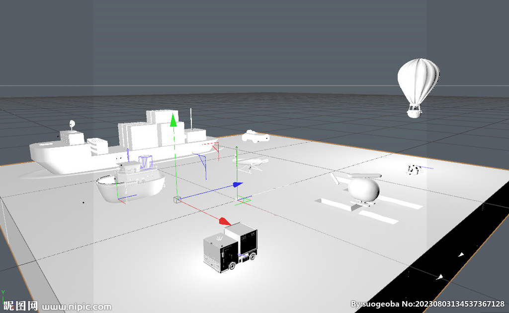  C4D模型 热气球