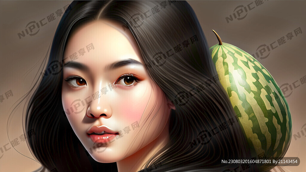 瓜子脸  美女  长发