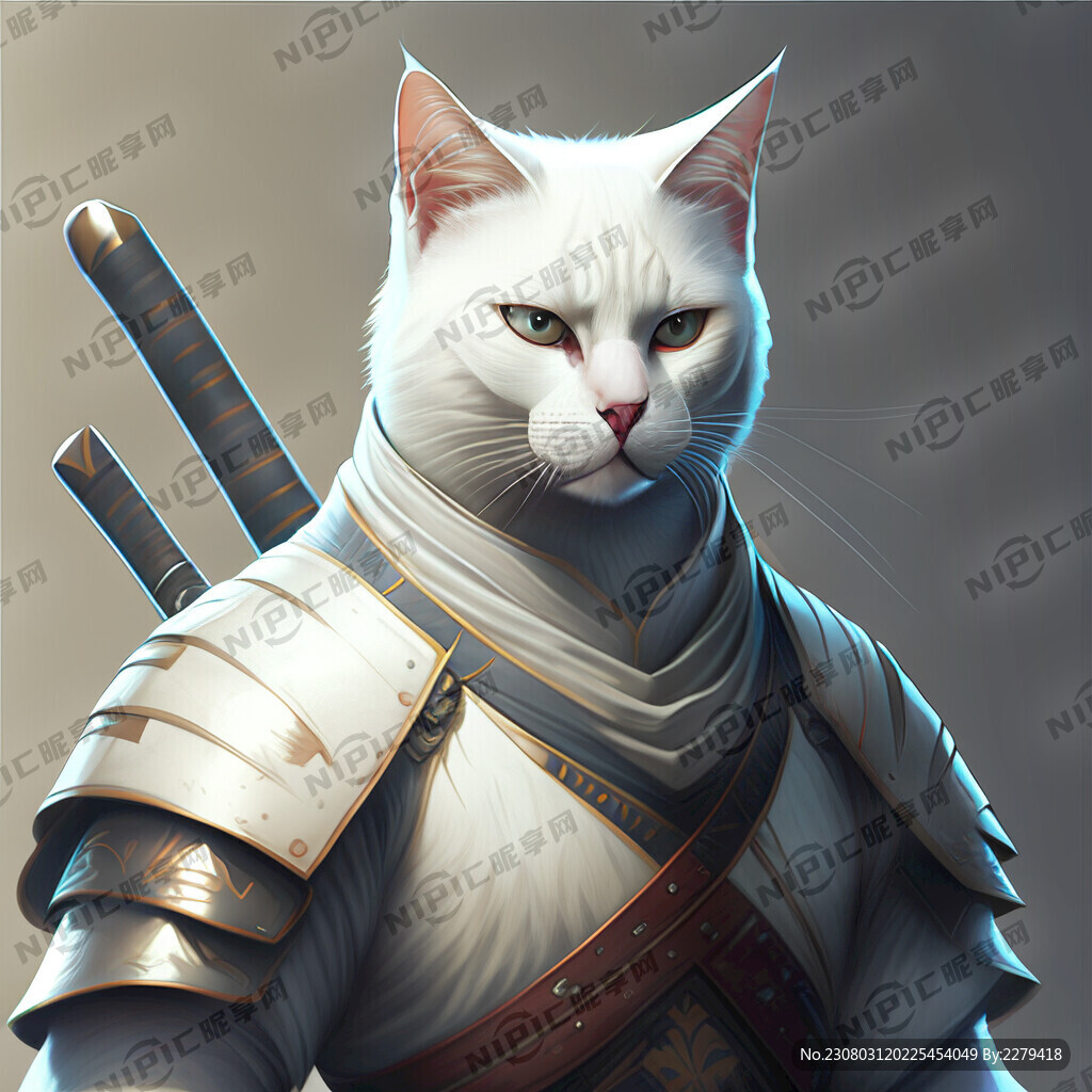 白色猫咪个性帅气威武