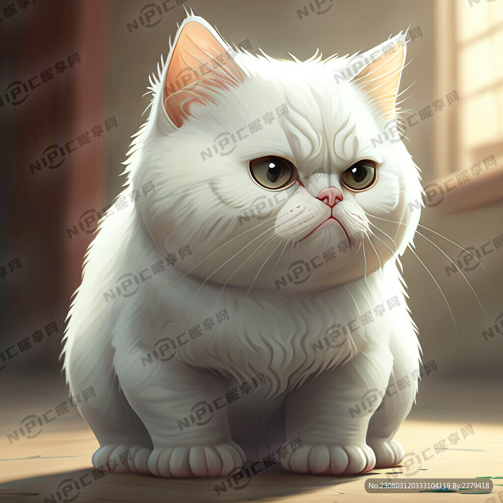 可爱白色猫咪个性霸气