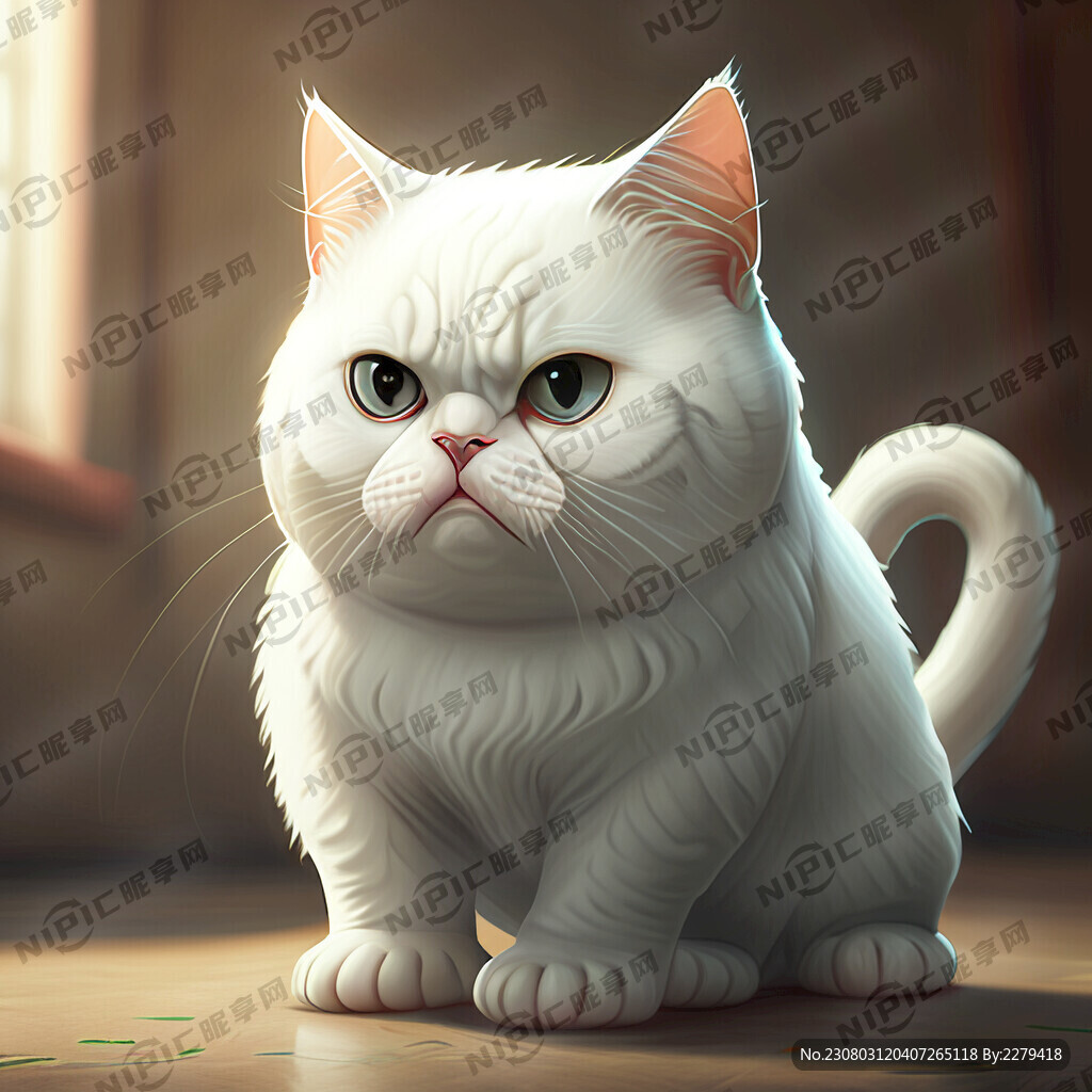 可爱白色猫咪个性霸气