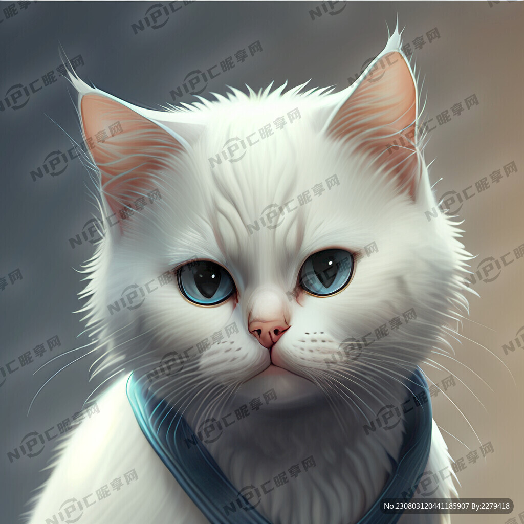 可爱白色猫咪个性帅气