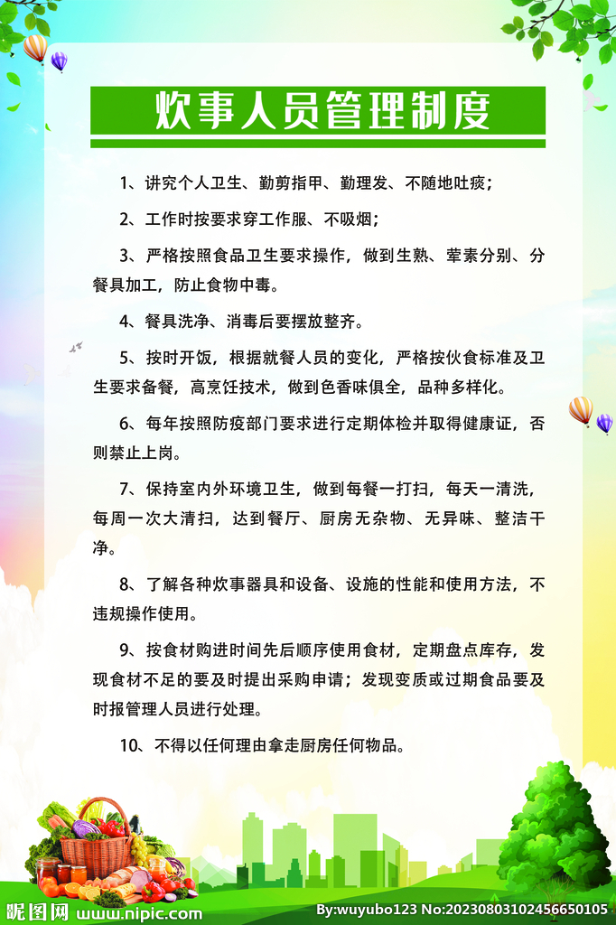 学校食堂制度海报