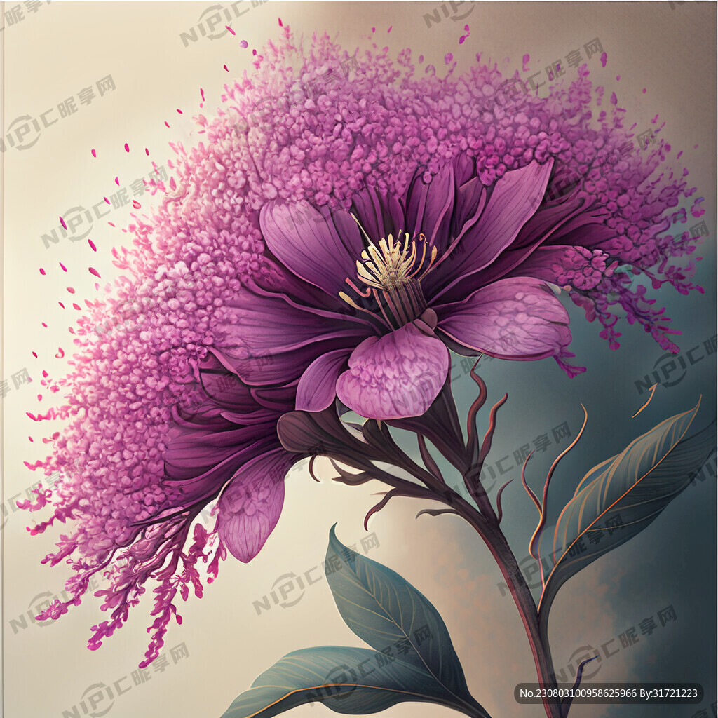 紫荆花 花朵盛开 超高清 插画