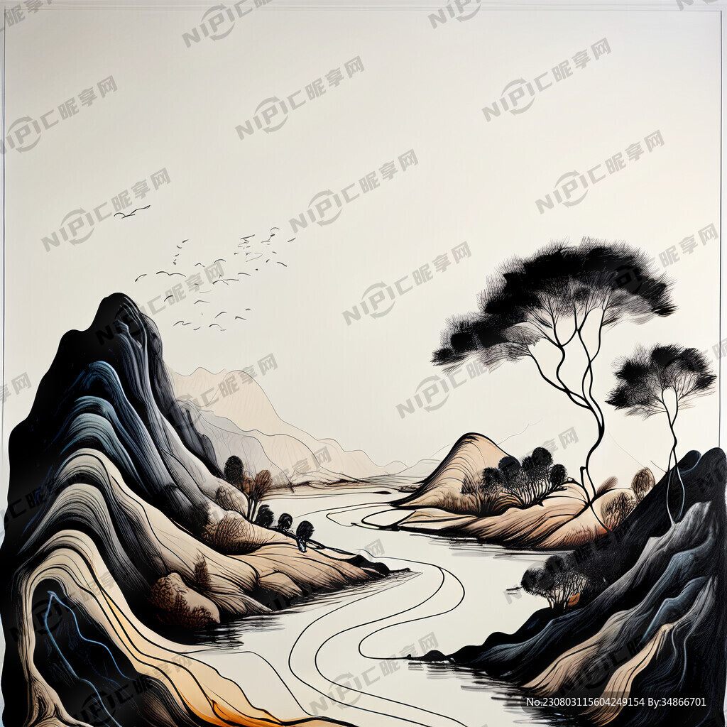 抽象手绘线条肌理