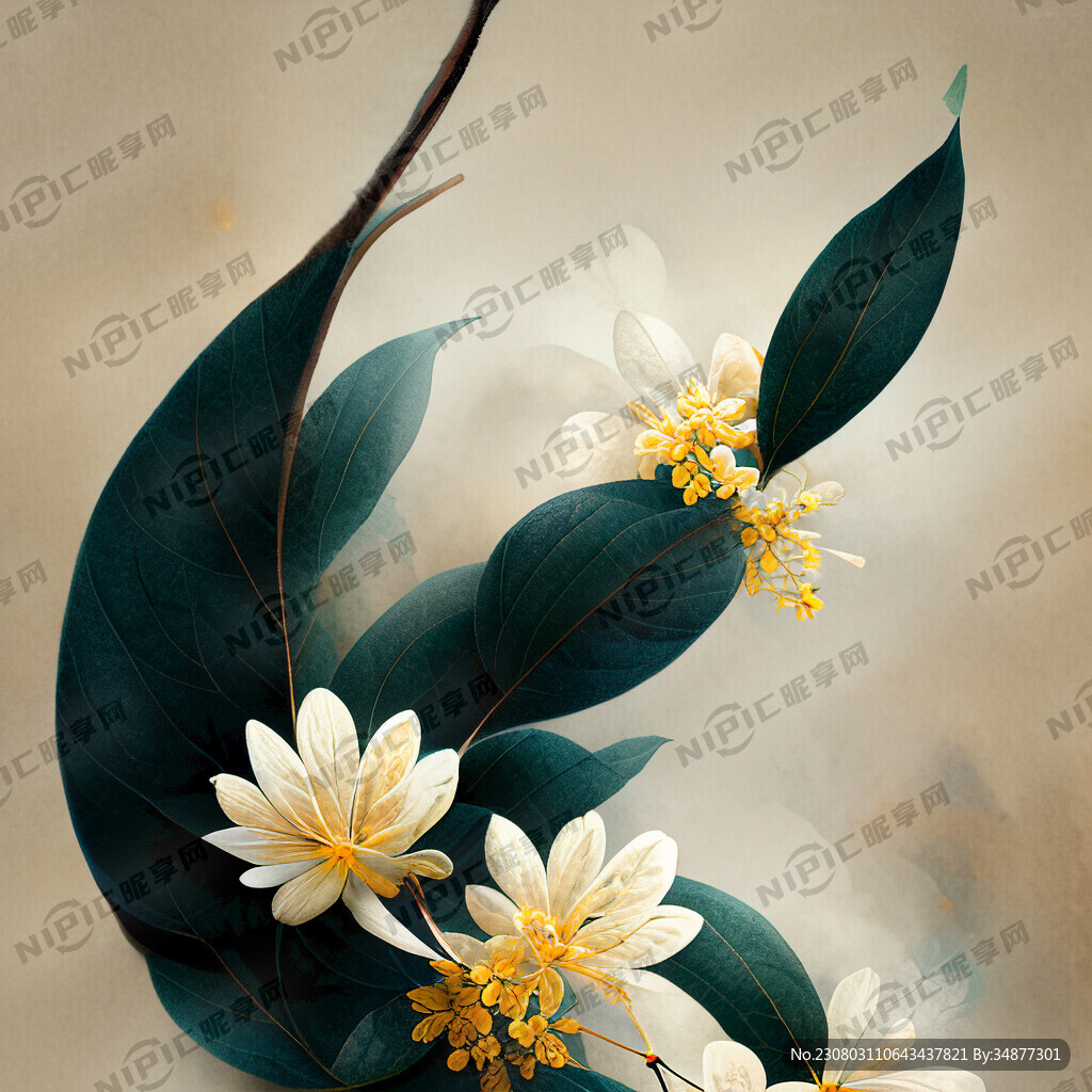 桂花国风插画