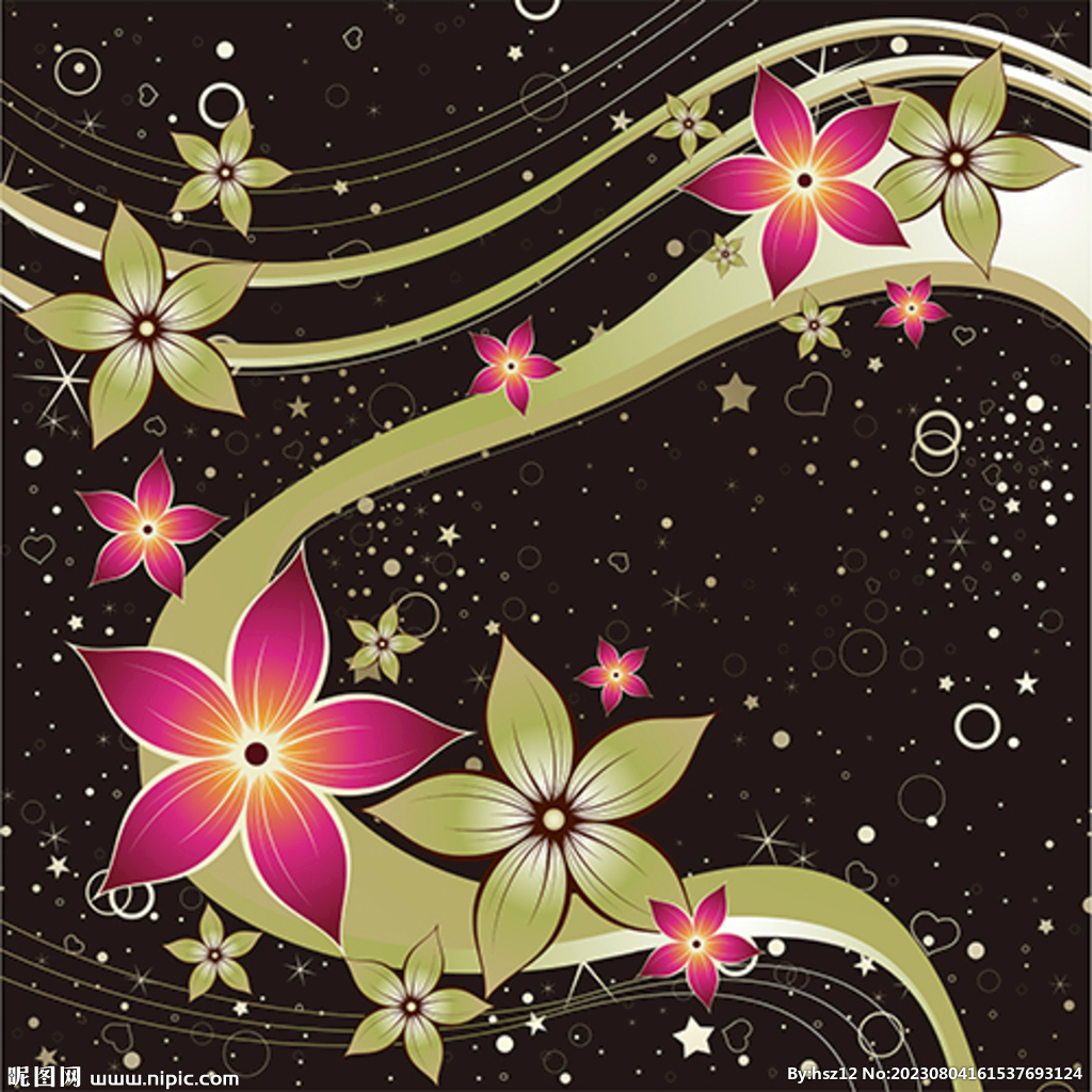 星空底纹创意花纹植物花朵花丛