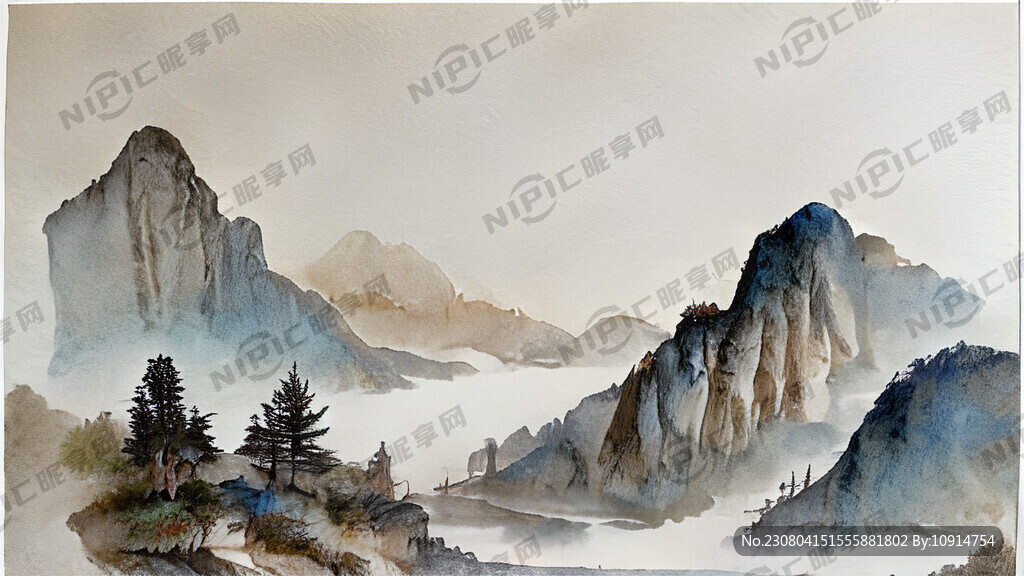 山水意境衍纸画