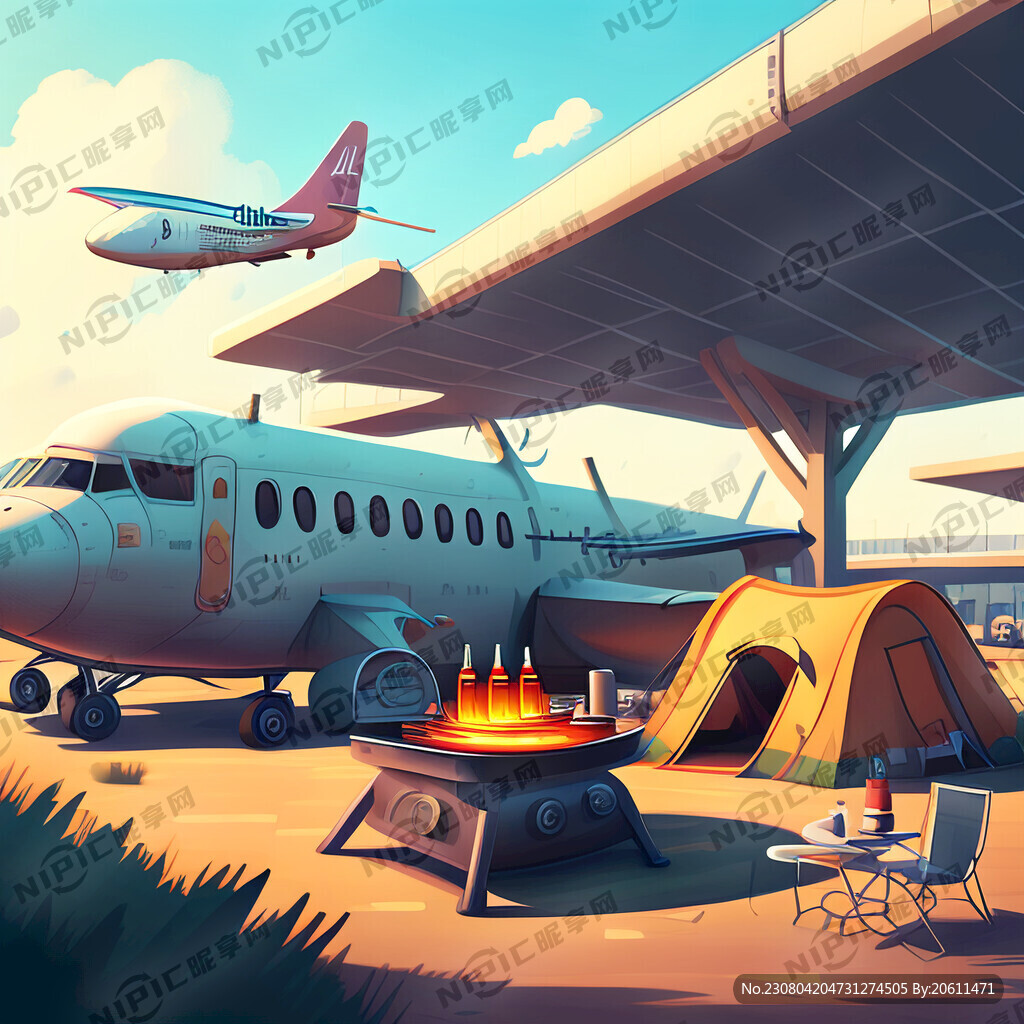 机场旁边的飞行营地