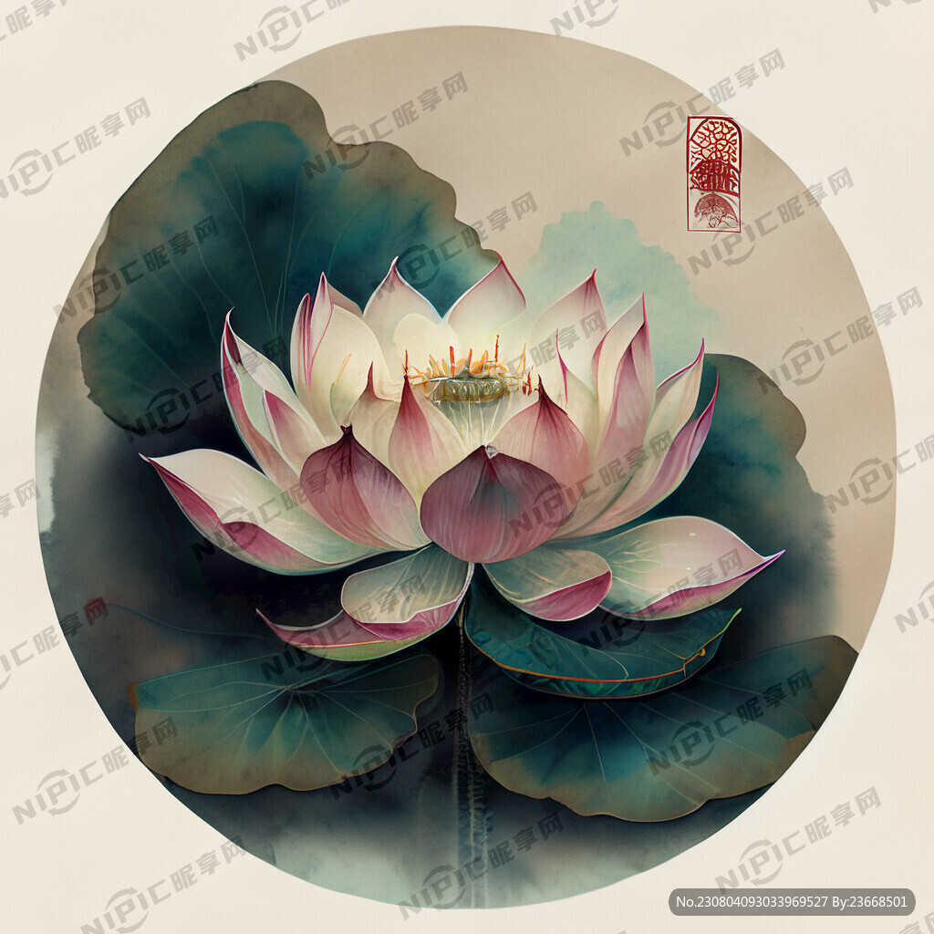 中国风 荷花 复古 民族风