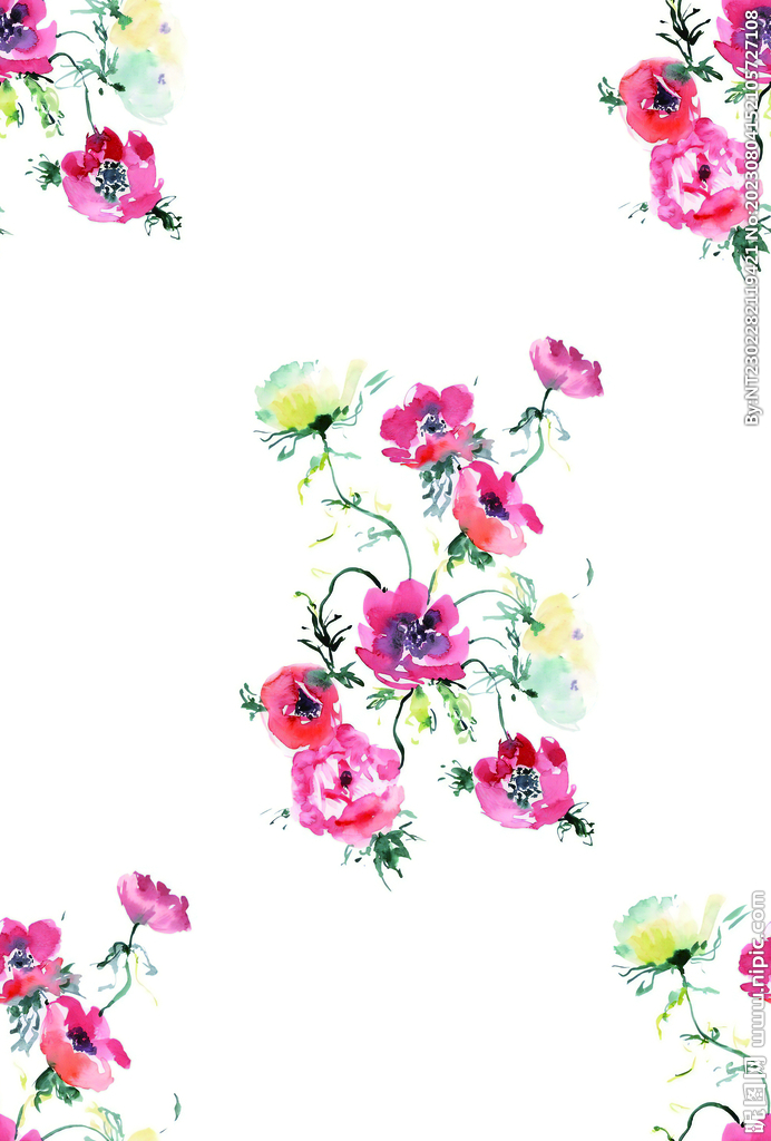 水彩花