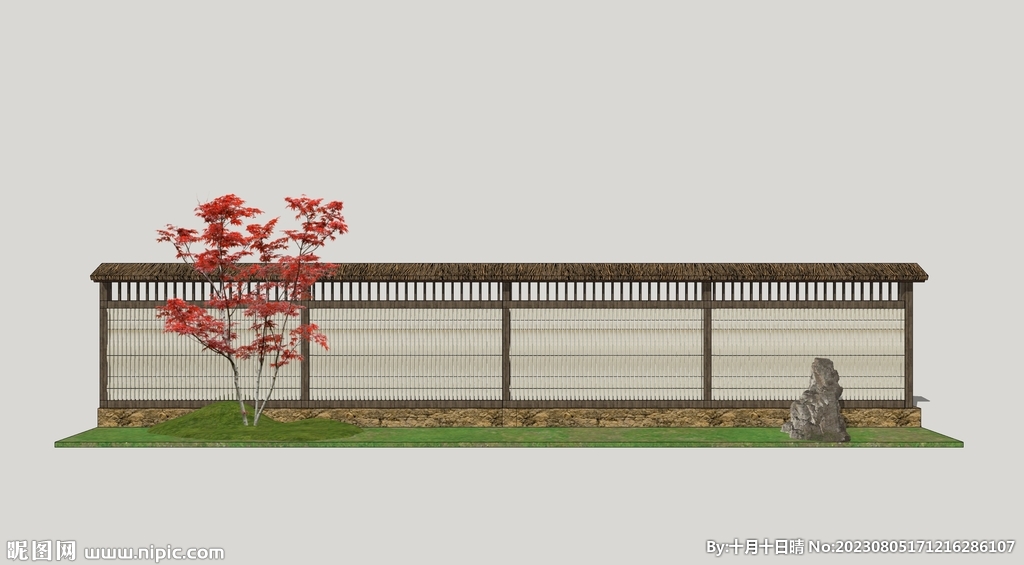 竹篱笆景墙