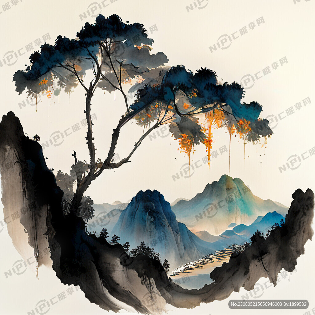 远外有山 近处有一片桂圆树