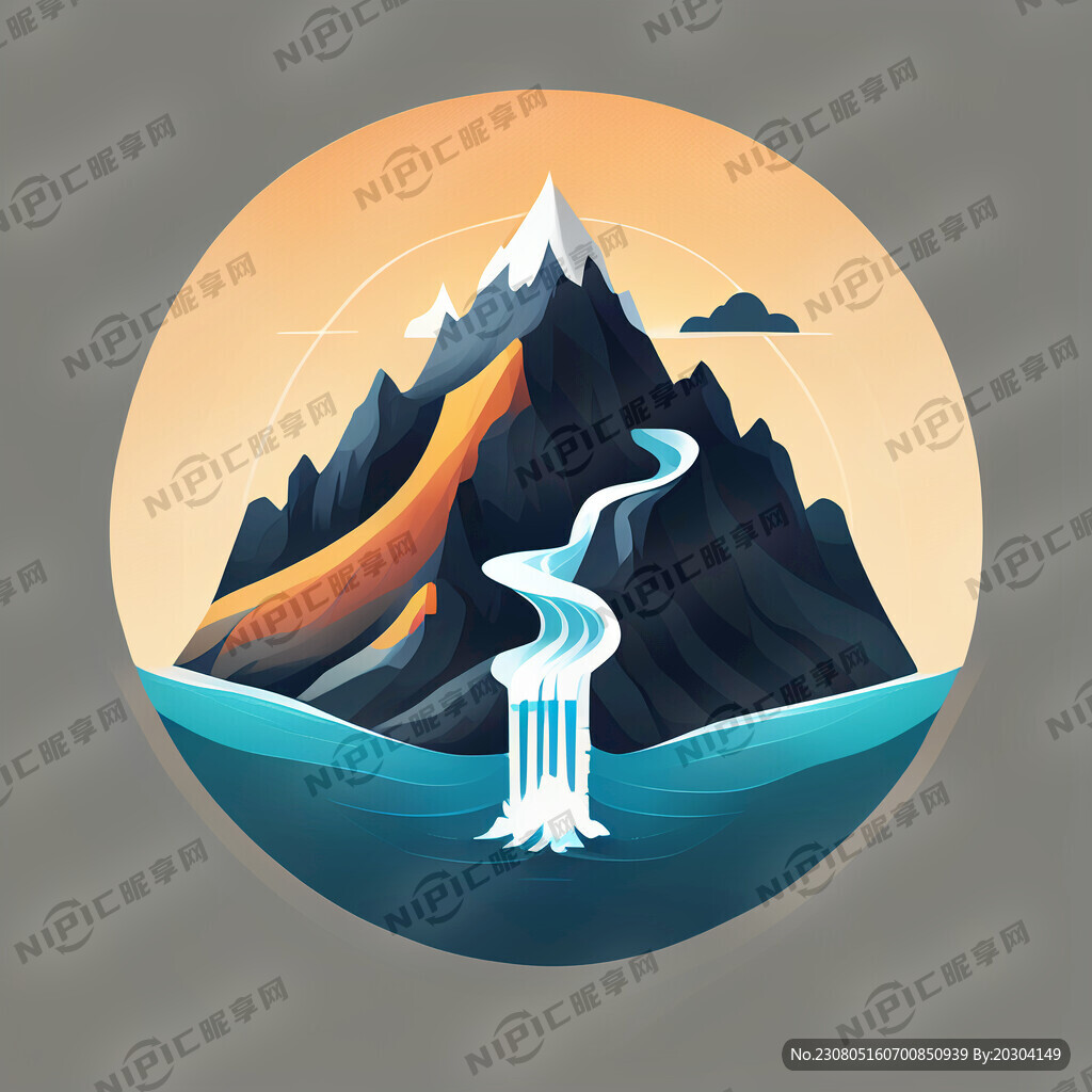 山水 演出 门票 图标设计