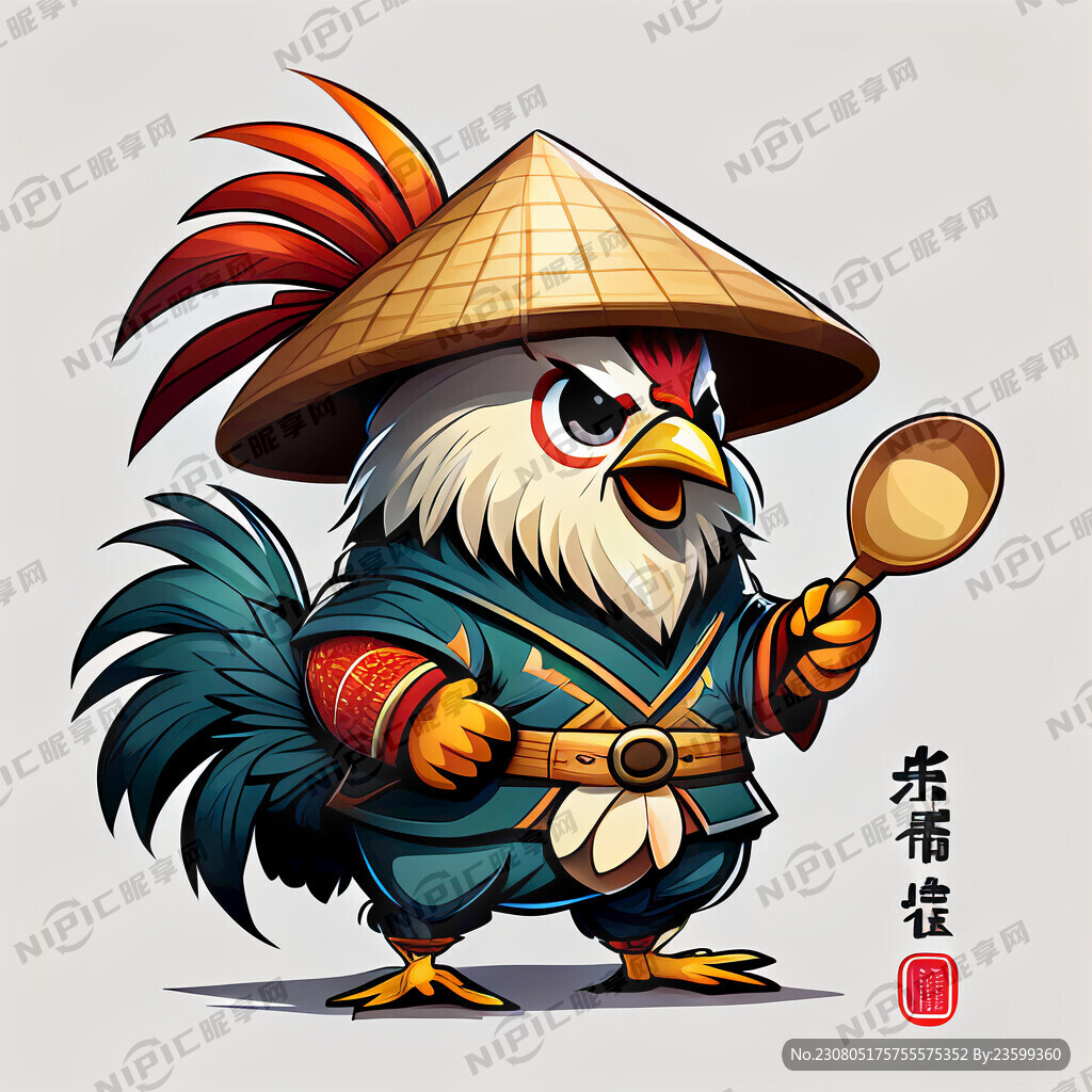 鸡大侠 头戴斗笠手拿大勺