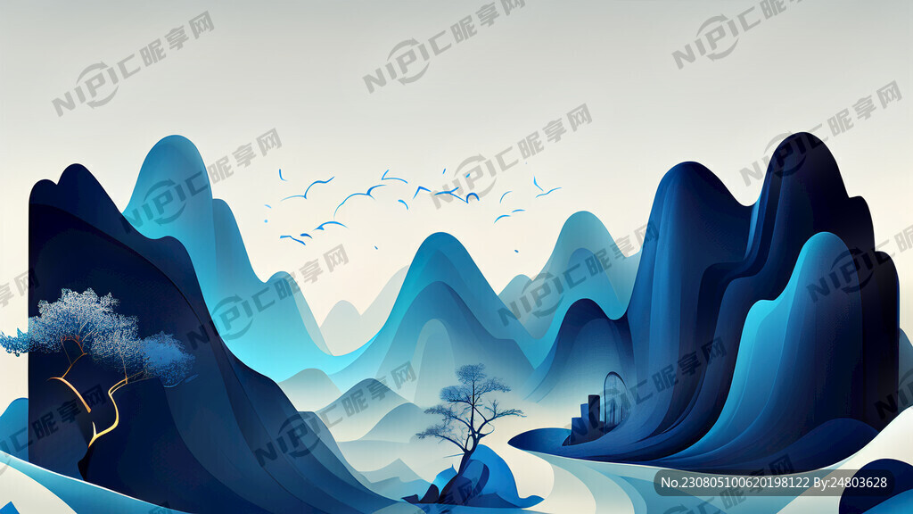 抽象现代感的蓝色主形象