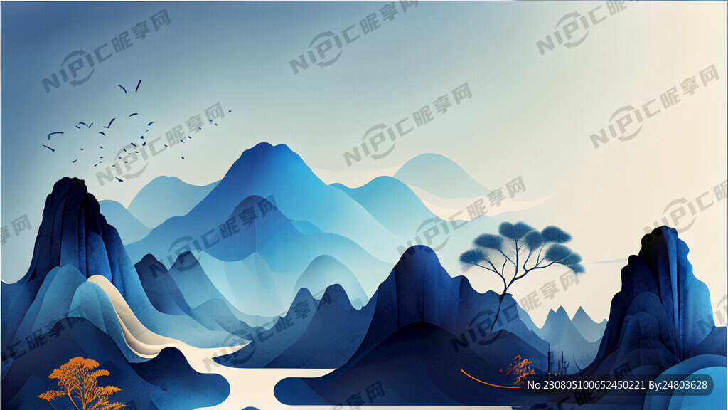 抽象现代感的蓝色封面