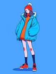 蓝色服装动漫人物