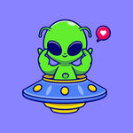 卡通外星人UFO