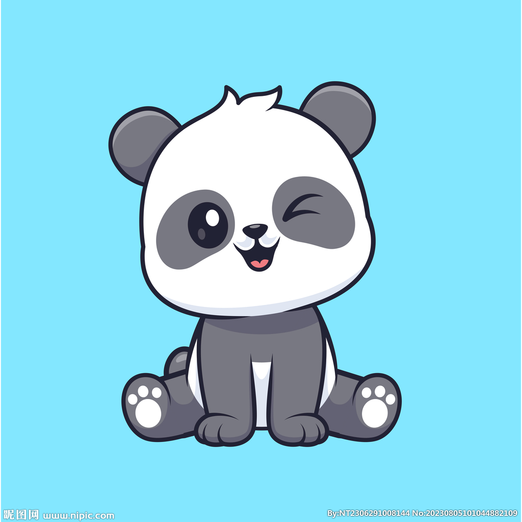 卡通大熊猫插画素材