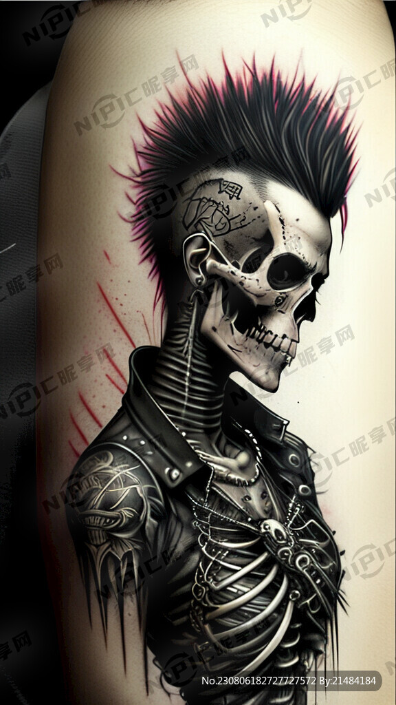 暗黑朋克纹身骷髅