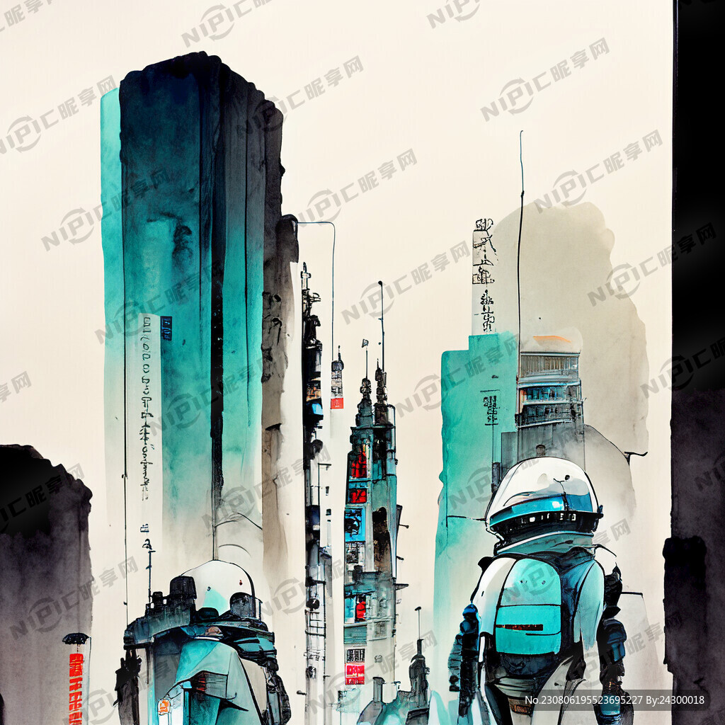 AI创作图很多机器人 未来城市 科技nipic.com-昵图网