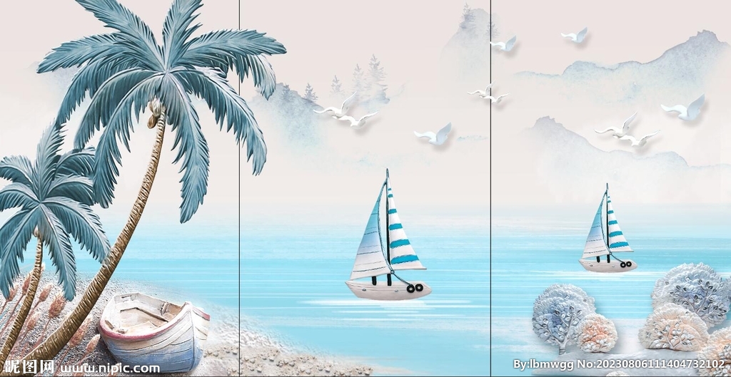 椰树帆船