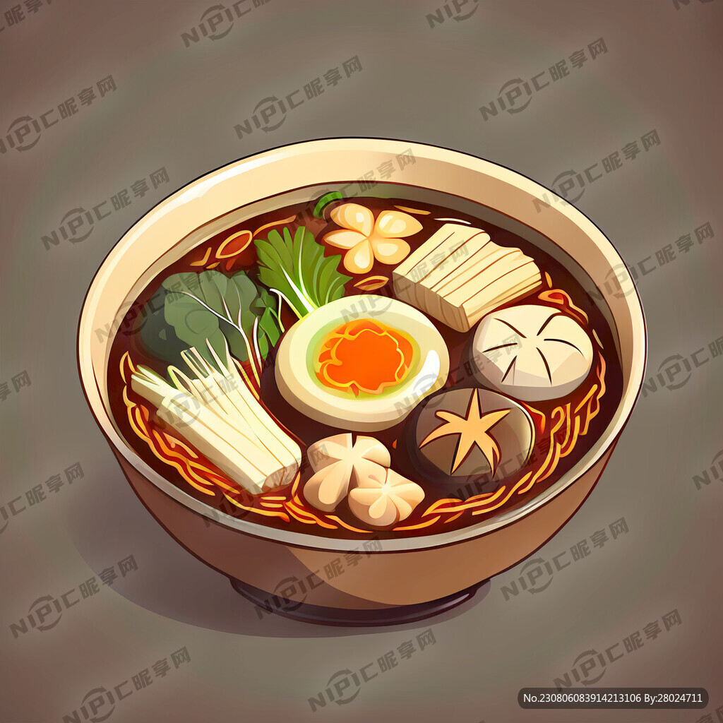 火锅料碗卡通图
