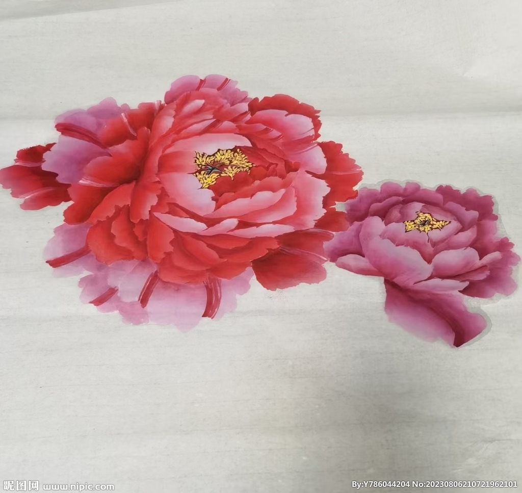 牡丹花   手绘花   国画 