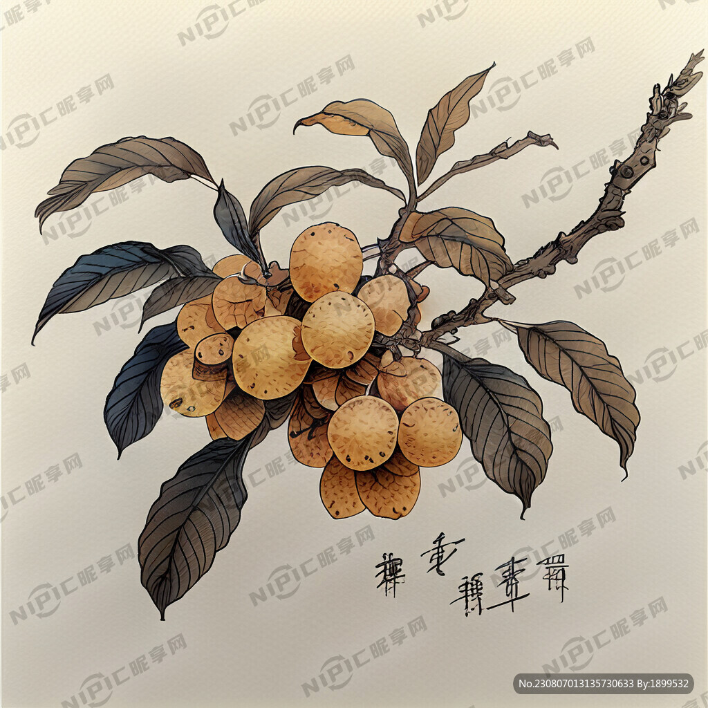 一串树枝上的水果桂圆