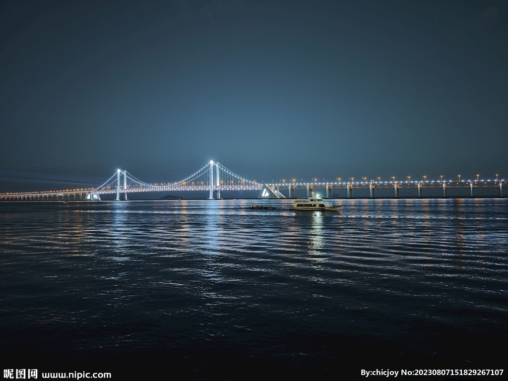 大连星海湾跨海大桥 夜景